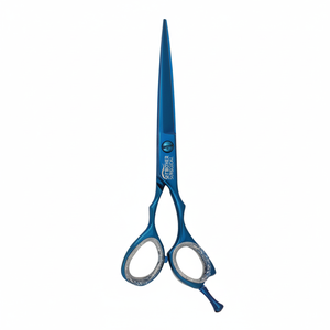 กรรไกรตัดผมมืออาชีพ กรรไกรตัดผมเคลือบไทเทเนียมสีน้ำเงิน อุปกรณ์สำหรับร้านเสริมสวย - Product Image 1