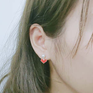 Pendientes de Plata de Lujo con Forma de Corazón Blanco, Unisex, con Engaste de Garra, para Uso Diario - Product Image 4