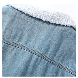 Abrigo Largo de Mezclilla para Mujer, Forrado de Felpa, Cuello Camisero, Cierre de Botones, Chaqueta Casual de Invierno - Product Image 5