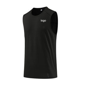 Men's <b>Lime</b> <b>Green</b> Sleeveless Tank <b>Top</b> O-Neck Quick Dry Sporty Knitted <b>Vest</b> Front Logo Heat Transfer Printing - Product Image 5