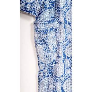 Robe de nuit Kantha élégante faite à la main pour l'été et l'automne, imprimé floral, kimono japonais, bohème, multicolore, décontractée, 100% coton - Product Image 3