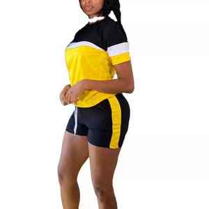 Ensemble deux pièces t-shirt et short de qualité supérieure, tenues élégantes, respirantes, légères, imprimées numériquement, ensemble été pour femmes - Product Image 1