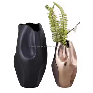 Cast Aluminium Decorative <b>Vase</b> Casted Table <b>Flower</b> <b>Vase</b> Antique <b>Black</b> Finish Modern Home Decor by Azora industries - Product Image 6