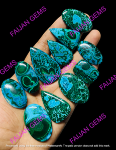 Lot en gros de pierres précieuses naturelles de qualité AAA, chrysocolle et malachite, cabochons à propriétés curatives, minéraux rares, vente chaude - Product Image 5