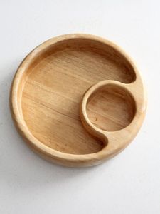 Raw Handmade Acacia Wood <b>Bowl</b> Round Serving Dish with Notched Rim Natural Grain Eco Friendly Fruit Nut <b>Snack</b> <b>Bowl</b> - Product Image 4