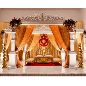 การตกแต่งมันดาปงานแต่งงานธีมสีขาวแบบศรีลังกา มงกุฎสีขาวสำหรับงานแต่งงานแบบอินเดียใต้ มันดาปงานแต่งงานแบบอินเดีย ตกแต่งมันดาปามะลัยยานา สำหรับงานแต่งงานในสหราชอาณาจักร - Product Image 1