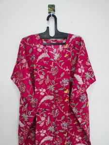 ชุดคลุมชายหาดผ้าฝ้ายทำมือสไตล์อินเดีย ทรงหลวมแบบกิโมโน - Product Image 2