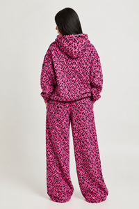 Conjunto Deportivo Premium para Mujer, Sudadera con Capucha y Pantalones Anchos con Estampado de Leopardo Rosa, Conjunto Casual de Dos Piezas, Sudadera con Capucha y Pantalones a Juego, Moda Femenina - Product Image 2