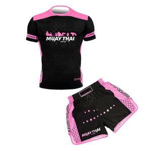 Conjunto de Rashguard y Pantalones Cortos de MMA Unisex Personalizados, de Secado Rápido, Elásticos, para Lucha, Muay Thai, BJJ, Ropa Deportiva de Entrenamiento - Product Image 4