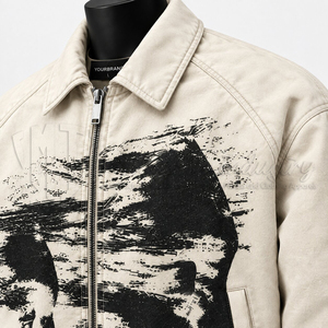 Blouson bomber imprimé graphique pour homme, logo personnalisé, streetwear, vintage, décontracté, coupe-vent, vente en gros - Product Image 6