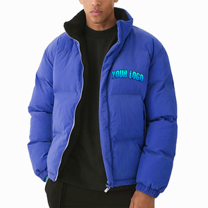 Custom Winter Down Coats Ultra <b>Light</b> Cropped Duck Goose Chenille Embroidery Padded Detachable Hat Bubble <b>Puffer</b> <b>Jacket</b> for Men - Product Image 2