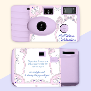 Appareil photo jetable 35 mm personnalisé pour la célébration du Pleine Lune, avec flash intégré et film couleur ISO 400 - Product Image 1