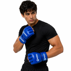 Professional MMA Fight Gloves Half Finger <b>Open</b> Palm Grappling Gloves with Adjustable Wrist Wrap for Training Competition - Product Image 3