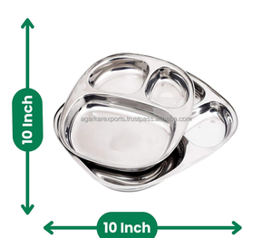 Assiette divisée en acier inoxydable pour enfants |   Utilisation de la cantine scolaire |   Qualité alimentaire |   Vente en gros |   Fabricant chinois - Product Image 2