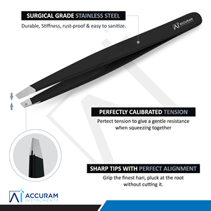 ชุดแหนบคิ้วสแตนเลสแบบมืออาชีพ ปลายเฉียง สำหรับตกแต่งคิ้วอย่างแม่นยำ - Product Image 2