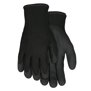 Guantes de trabajo recubiertos de nitrilo para construcción y taller, con agarre y comodidad para trabajadores que manipulan herramientas o materiales, con puño azul. - Product Image 2