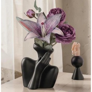 Modern <b>Ceramic</b> <b>Vase</b> Matte White Tabletop Decor Exquisite Design 8-16 Inches Width 8-12in - Product Image 5
