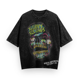 Men Oversized Drop Shoulder Punk Style <b>Skull</b> Print Short Sleeve O-Neck <b>T</b>-<b>Shirt</b> 100% Cotton Quick Dry Beige - Product Image 4