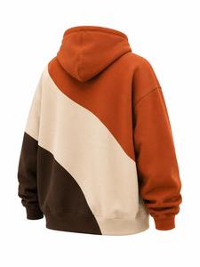Sweat-shirt à capuche en polaire color block pour homme, style streetwear décontracté, coupe classique, respirant, 100% coton - Product Image 3