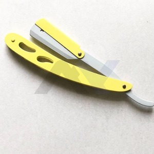 Rasoir de Barbier de Luxe Or et Argent à Lame Droite, Lame Remplaçable en Acier Inoxydable, Outil de Rasage Professionnel, Fabrication OEM Personnelle - Product Image 4