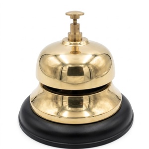 Cloche de table en laiton de style victorien, objet d'art traditionnel, accessoire décoratif pour bureau, cloche de service à sonnerie forte pour hôtel - Product Image 6