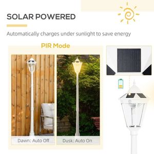 77\" Vintage Street Lamp Post <b>Light</b> Waterproof Aluminum Outdoor <b>Motion</b> Activated <b>Sensor</b> PIR Adjustable Brightness Pillar <b>Lights</b> - Product Image 2