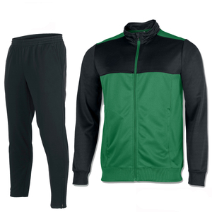 Unisex Green Black Solid 2 in 1 Tracksuit Full <b>Zip</b> <b>Hooded</b> Sporty Breathable Fleece Winter Wear Loose Fit Side Pockets - Product Image 1