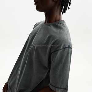 Stock de t-shirt surdimensionné vintage personnalisé pour hommes pour le printemps été lourd 100% coton coupe ample style décontracté Design vierge - Product Image 1