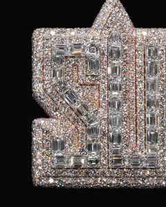 Collar de Cadena Cubana Hip Hop Personalizado de Plata de Ley 925 con Colgante de Nombre con Diamantes de Moissanita y Baño de Oro Rosa - Product Image 4