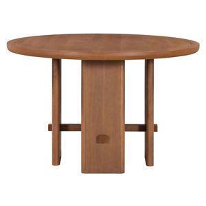 TREXM 5-Piece Minimalist Farmhouse <b>Dining</b> <b>Table</b> <b>Set</b> <b>for</b> <b>4</b> Solid Wood Upholstered Chairs <b>for</b> Kitchen <b>Round</b> <b>Dining</b> Room <b>Set</b> - Product Image 5