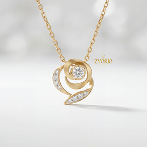 Collar con Colgante de Diamantes y Cadena de Eslabones Chapada en Oro, Joyería de Lujo para Regalo de Compromiso, Boda o Aniversario - Product Image 1