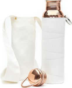 Authentic Ayurvedic Copper <b>Water</b> <b>Bottle</b> <b>With</b> <b>Handle</b> 34 oz/1000 ml Lab-Tested Leak-Proof Includes Free Sleeves & Carrying Bag - Product Image 5