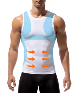 Débardeur gainant respirant en tissu élastique avec imprimé animal et col rond pour homme - Product Image 1