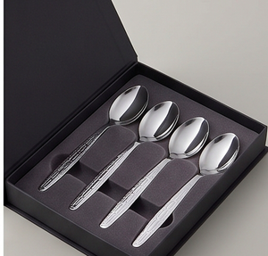Ensemble de cuillères à thé en acier inoxydable avec poignées gravées, finition miroir haute brillance, résistantes à la rouille, design minimaliste pour usage domestique - Product Image 6