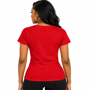 Camiseta de Algodón Premium para Mujer KDP, Manga Corta, Cuello Redondo, Estampado con Letras de Hermandad, Suave, Transpirable, Informal y Moderna - Product Image 2