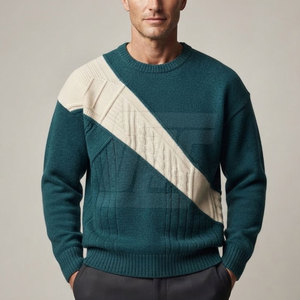 <b>Men</b> Fashion Jumper Soft Knit Pullover <b>Sweater</b> Warm Casual Winter Clothing Crew <b>Neck</b> Ribbed Cuffs Hem And Comfortable Fit - Product Image 4