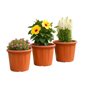 ZARA ENTERPRISES Treated <b>Plastic</b> <b>Large</b> Plant Pots for Big Size Plants 18 Inch Black Color Set of 3 <b>Planters</b> - Product Image 4