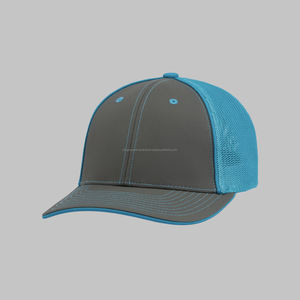 Venta al por mayor de alta calidad ala curva impresión Digital aplique parche malla difusa 5 paneles gorra de terciopelo gorra de camionero - Product Image 2
