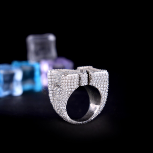 Luxury Moissanite Letter M Iced Out <b>Ring</b> Sterling Silver <b>Mens</b> Hip Hop Statement Fashion Jewelry - Product Image 4