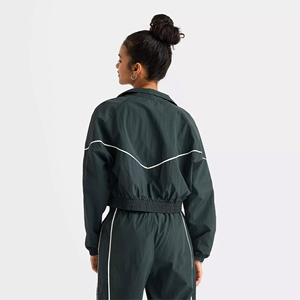 Drawstring Solid Eco-Friendly Lightweight <b>Wind</b> <b>Breaker</b> Set Women's Plus Size Summer Tracksuit Sporty Crop Jacket Jogger - Product Image 3