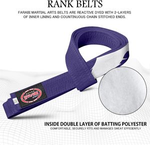 Wholesale Farabi Sports Cotton Judo Karate Martial Arts Training <b>Belts</b> for <b>Kids</b> Adults Customizable Logo Anti-Slip Durable - Product Image 2