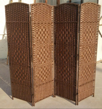 6 Panel <b>Folding</b> <b>Room</b> <b>Divider</b> Hand Woven Rattan Privacy <b>Screen</b> Freestanding Space Separator for Home Office Bedroom - Product Image 1