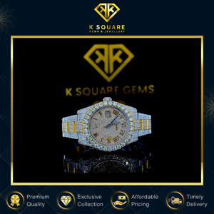 Montre de luxe de qualité supérieure, très vendue, en acier inoxydable, quartz automatique, verre saphir, résistante à l'eau, avec diamants moissanite - Product Image 6