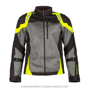 Blouson Moto Rétro Vintage en Maille Respirante pour Homme avec Panneaux Réfléchissants et Blocs de Couleurs Écologiques - Product Image 5