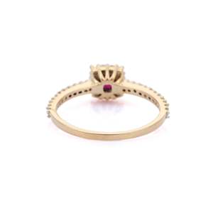 14K Solid Gold Hip Hop Ruby <b>Ring</b> Set-<b>Resizable</b> Wedding Band - Product Image 4