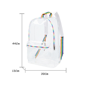 Custom Transparent PVC <b>Stylish</b> Holographic Girls Zipper Internal Frame School Bag Outdoor <b>Waterproof</b> <b>Backpack</b> Lightweight - Product Image 2