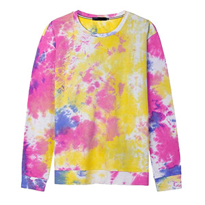 Sudadera de manga larga con cuello redondo y estampado tie-dye para hombre, corte regular, informal, tejida, moda de primavera para hombre a precio económico. - Product Image 4