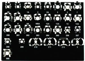 Reusable Manual Stainless Steel Rubber Dam <b>Clamps</b> Kit with <b>Frame</b> Set of 31 Pcs and Tray for Dental Use - Product Image 6
