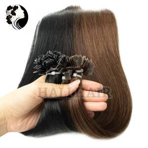 Vietnamita 100% Remy Keratin Super Double Drawn Color natural sin enredos Extensiones de cabello humano recto Pre-Bonded Single Drawn - Product Image 3