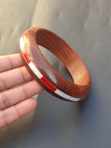 กำไลไม้ฝังลายไม้สุดหรูช่างฝีมือทำด้วยมือเครื่องประดับแฟชั่น - Product Image 5